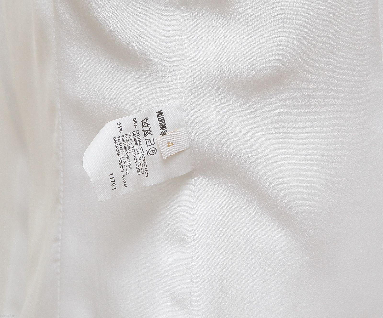 Valentino White Blazer Jacket Eyelet Cotton Viscose Long Sleeve Lined Sz 4 For Sale 4