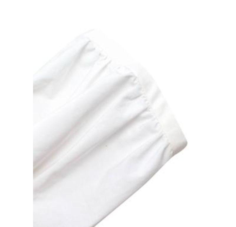 Valentino White Broderie Anglaise Cotton Dress with Bow Neck Tie For Sale 1