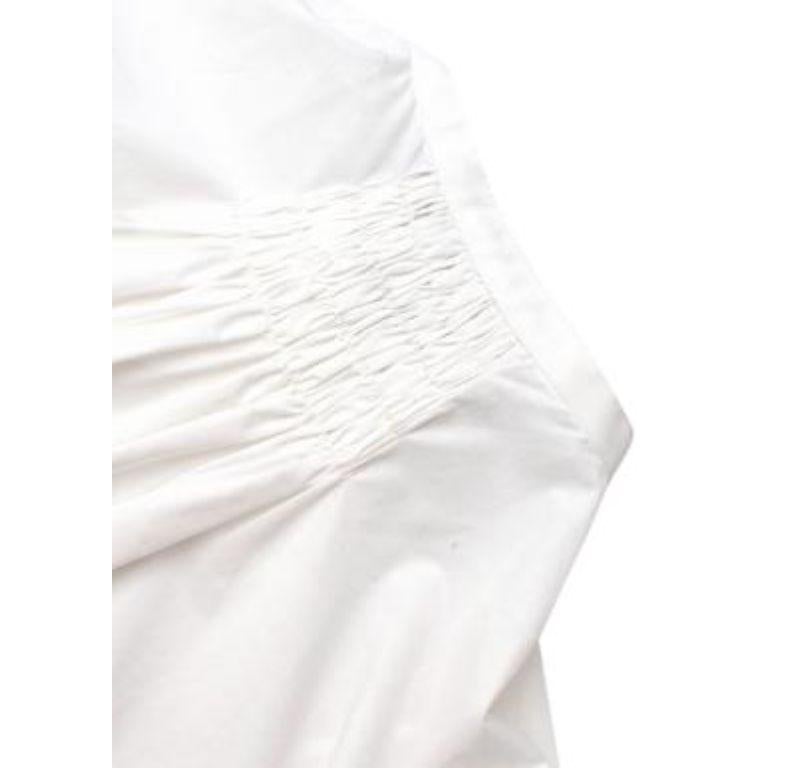 Valentino White Broderie Anglaise Cotton Dress with Bow Neck Tie For Sale 2