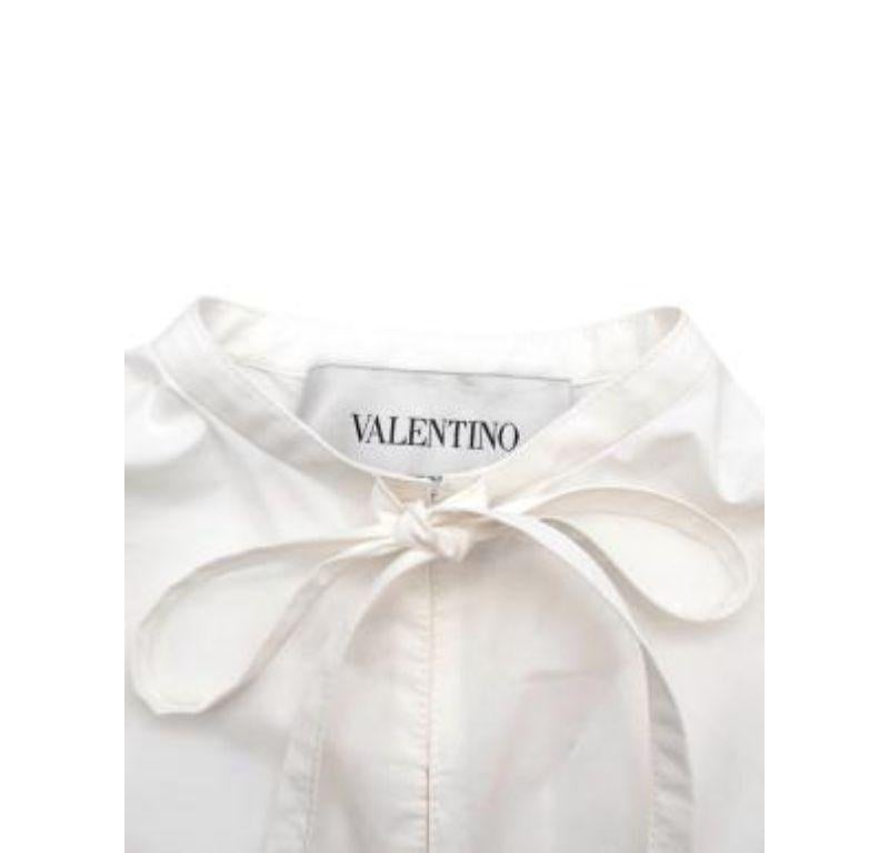 Valentino White Broderie Anglaise Cotton Dress with Bow Neck Tie For Sale 3
