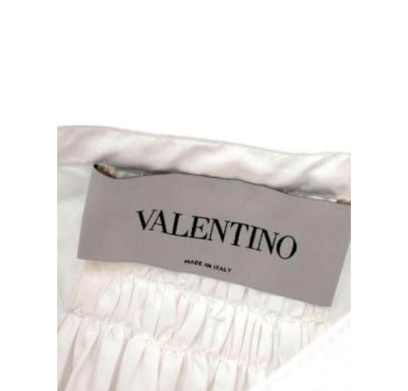 Valentino White Broderie Anglaise Cotton Dress with Bow Neck Tie For Sale 5