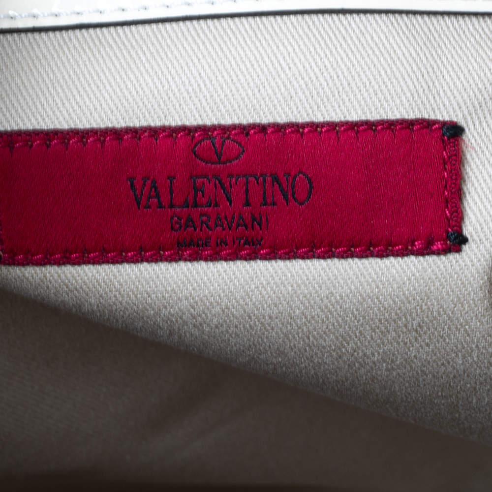 Valentino Weiß/Braun Lackleder und Python Große Aphrodite-Schleifentasche im Angebot 7
