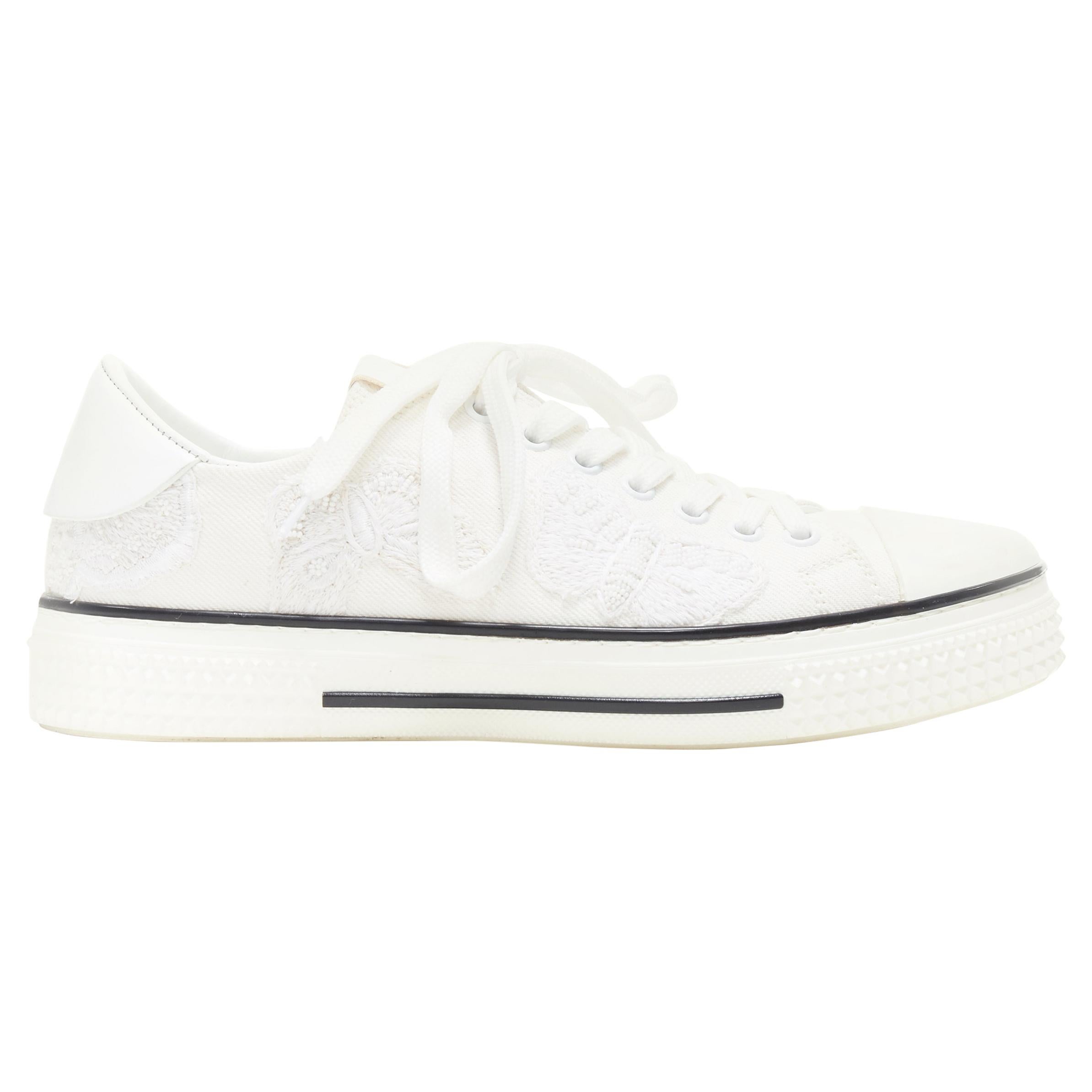 VALENTINO white canvas butterfly head embroidered low top sneakers EU38 at 1stDibs | valentino butterfly sneakers, valentino sneakers butterfly, valentino butterfly shoes