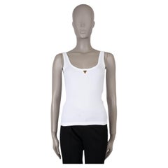 VALENTINO white cotton 2024 VLOGO RIB-KNIT Tank Top Shirt S