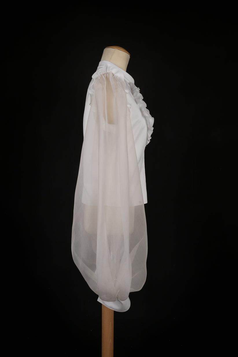 Women's Valentino White Cotton and Organza Top  For Sale