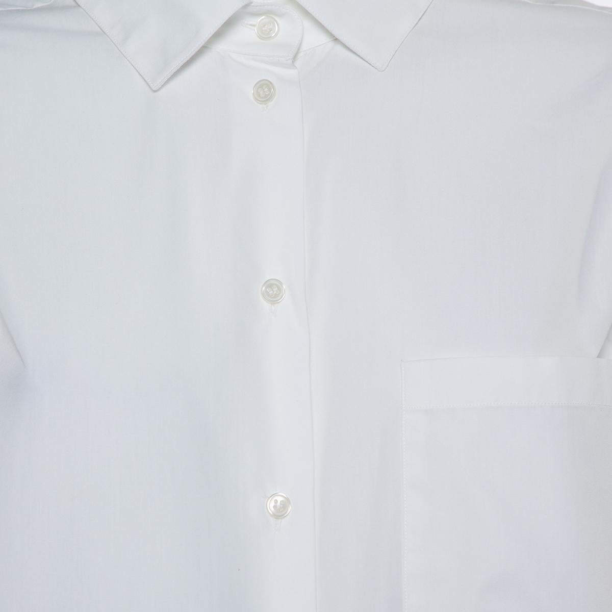 Women's Valentino White Cotton Back Tie Detail Button Front Shirt S For Sale
