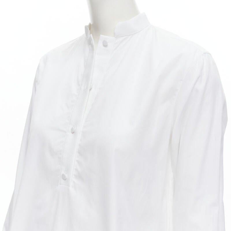 VALENTINO white cotton black floral lace hem shirt dress IT36 XS For Sale 3