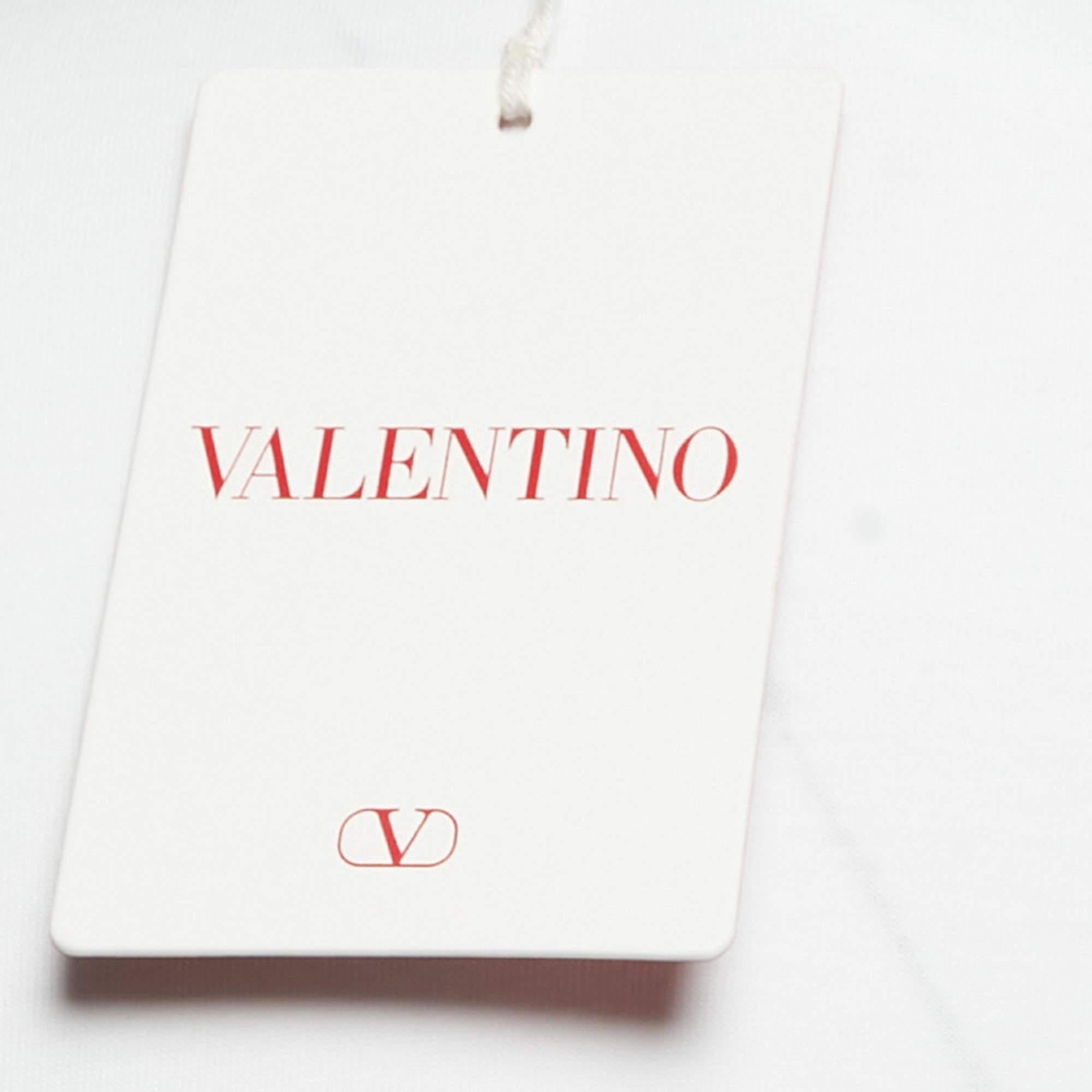 Men's Valentino White Cotton Crew Neck Half Sleeve T-Shirt M