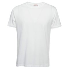 Valentino White Cotton Crew Neck Half Sleeve T-Shirt M