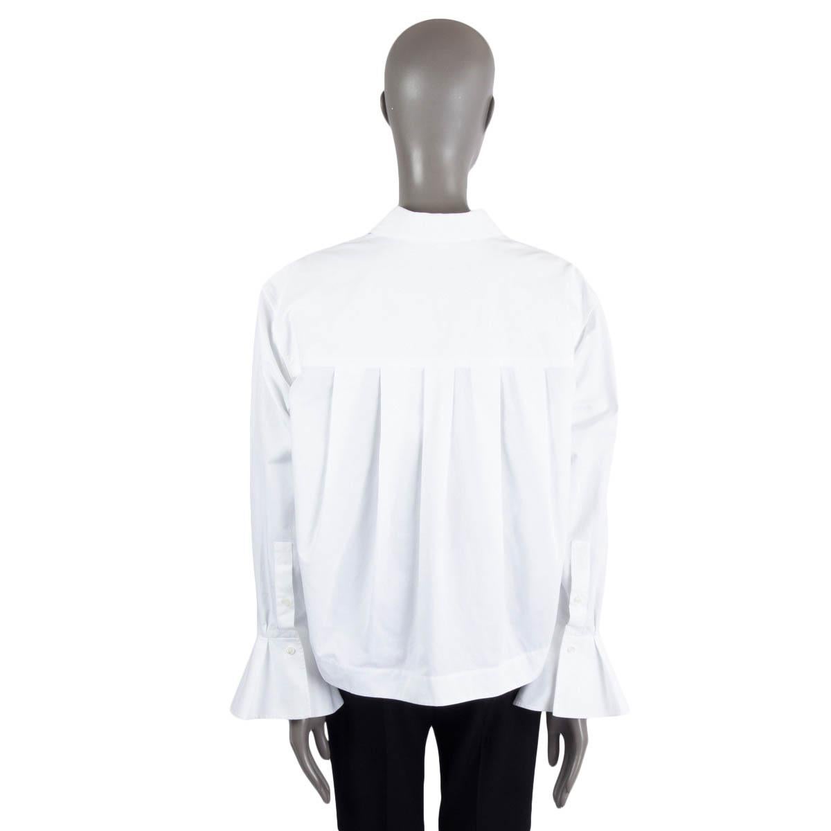 VALENTINO white cotton OVERSIZED CROPPED POPLIN Shirt 40 S 1