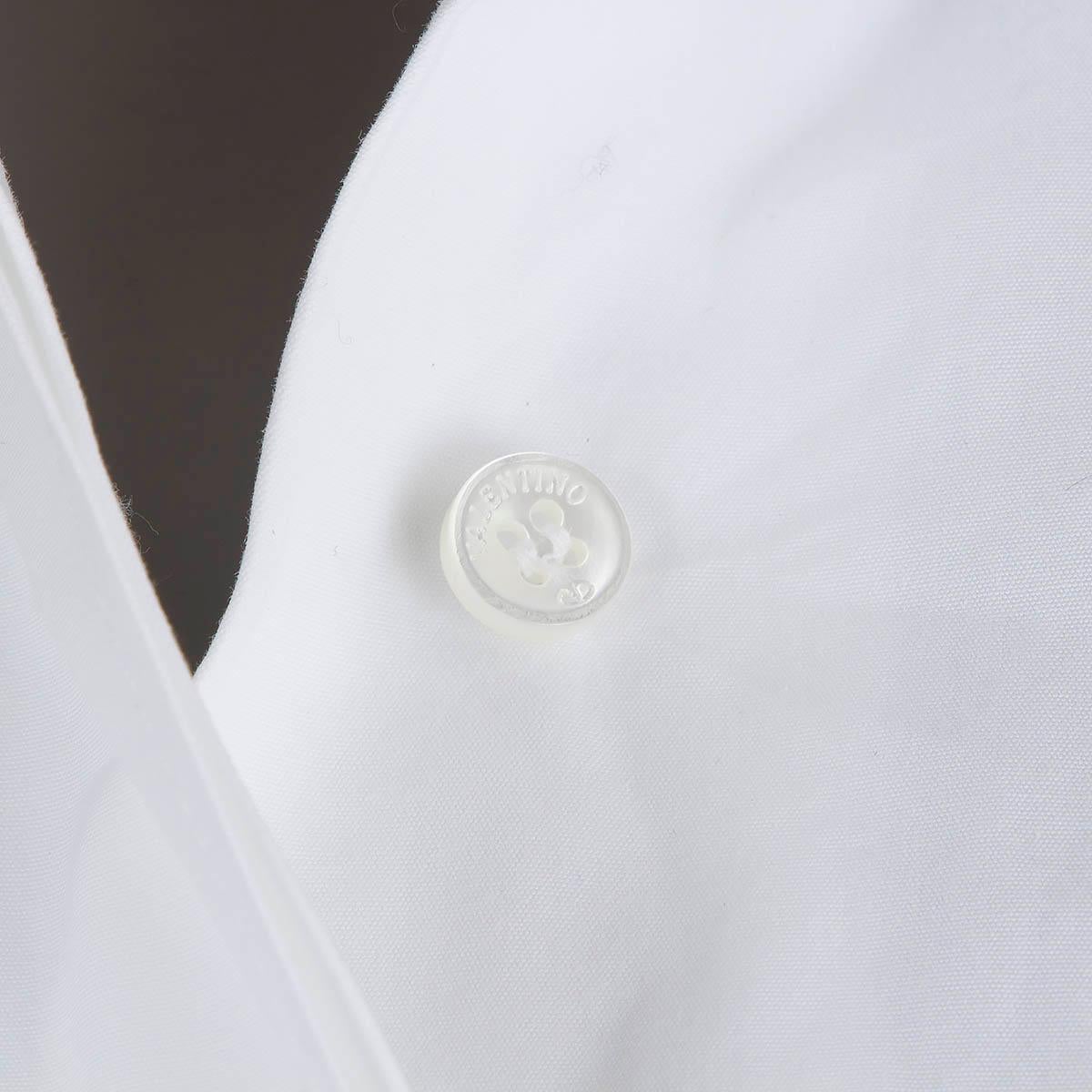 VALENTINO white cotton OVERSIZED CROPPED POPLIN Shirt 40 S 3