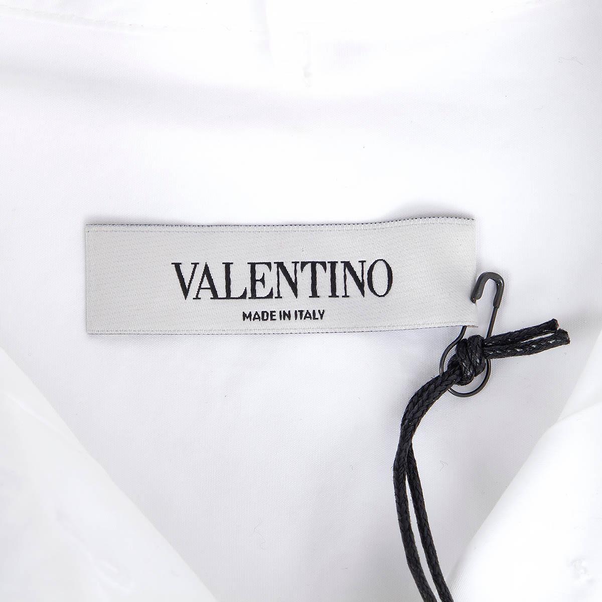 VALENTINO white cotton OVERSIZED CROPPED POPLIN Shirt 40 S 4