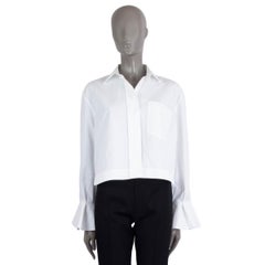 VALENTINO white cotton OVERSIZED CROPPED POPLIN Shirt 40 S