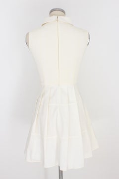 Valentino White Cotton Sheath Dress 2000s