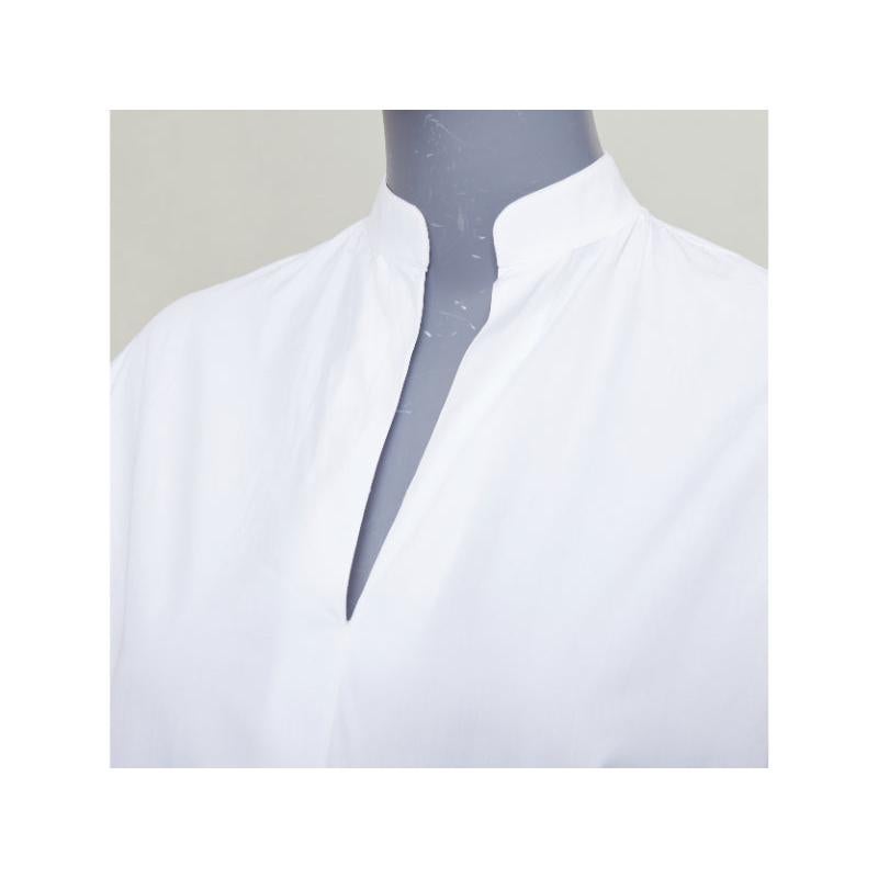 VALENTINO white cotton split collar flared sleeves popover blouse IT38 XS en venta 3