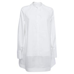 Valentino White Cotton Tie Detail Oversized Mini Dress