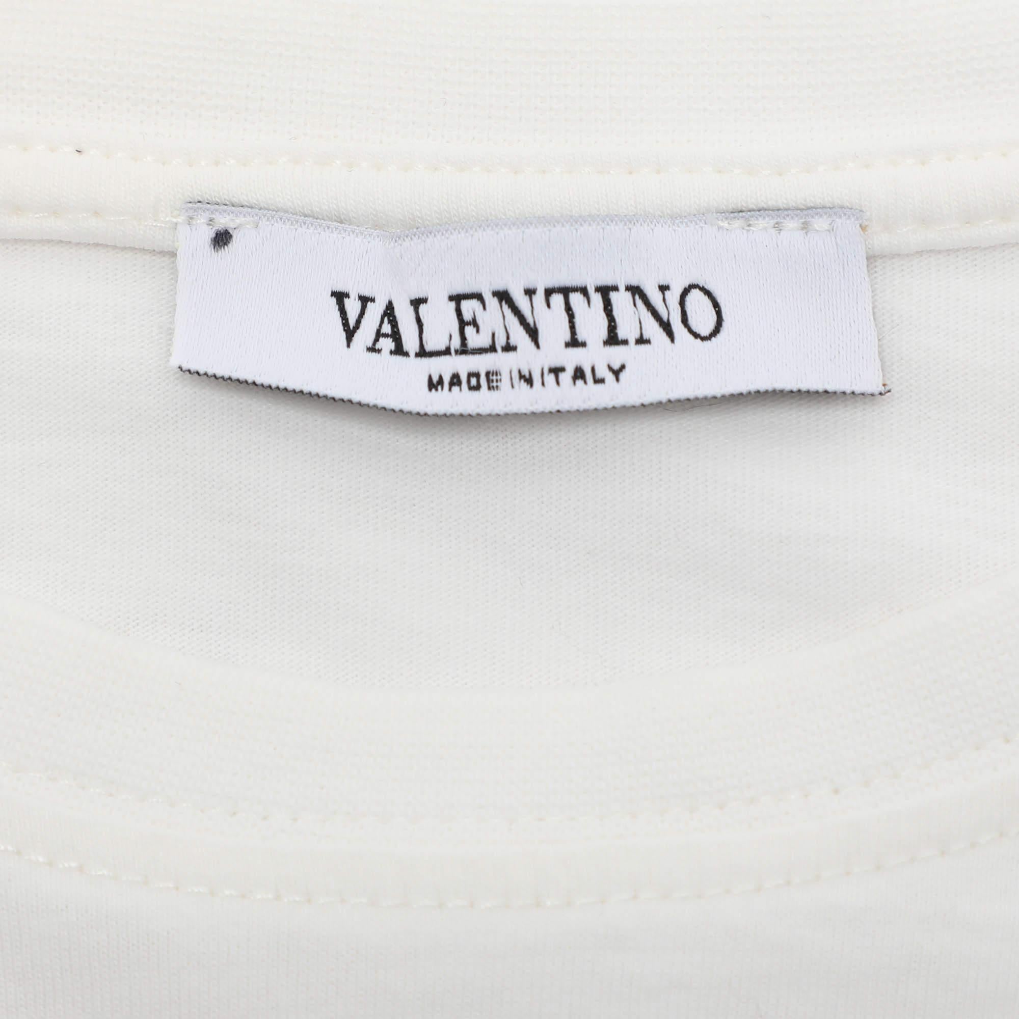 Valentino Maglietta in cotone bianco con logo AT&T L.A. In condizioni buone in vendita a Dubai, Al Qouz 2