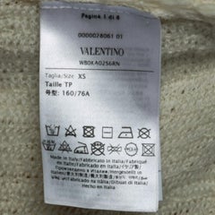 Valentino White & Gold Coated Wool Knit Oversized Cardigan XS