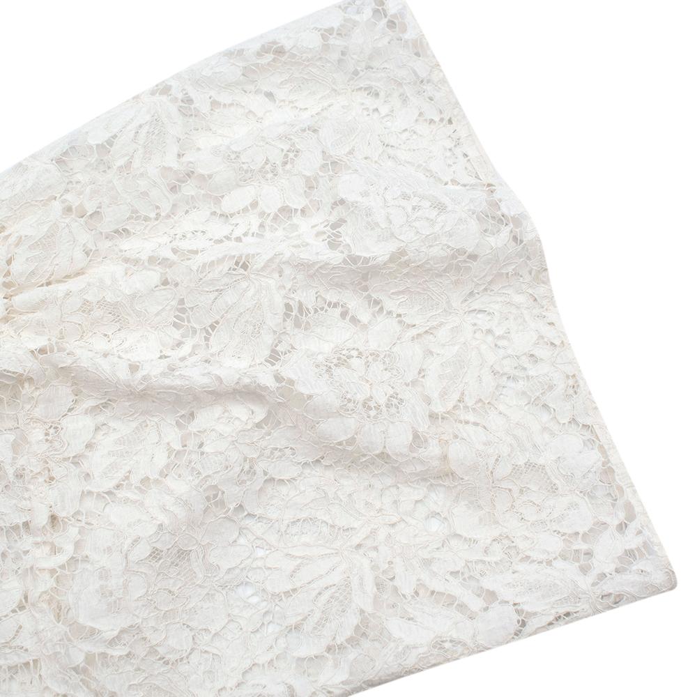 Valentino White Lace Cotton Blend Blouse - Size US 6 For Sale 3