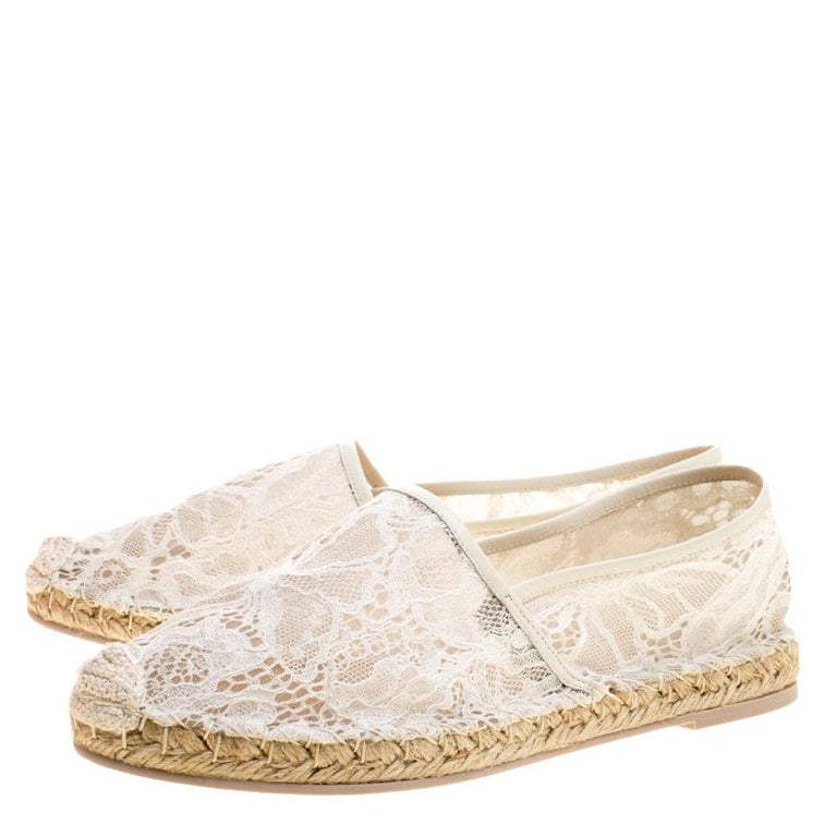 Valentino White Lace Espadrilles Size 39 at 1stdibs