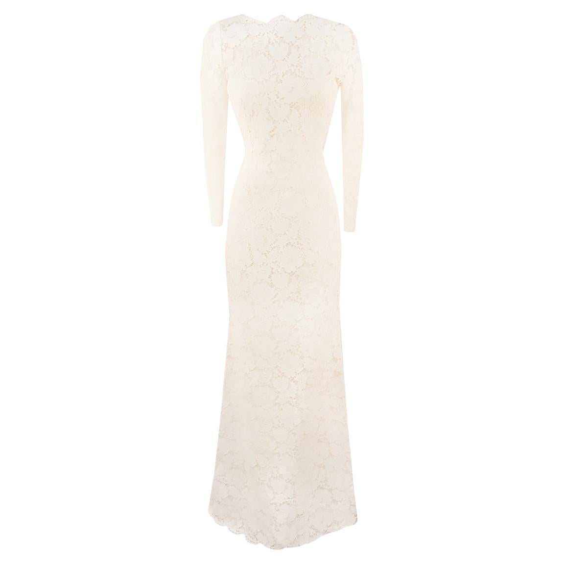 Prettiest 2012 Valentino Tiered Ivory Lace Net Dress w Tiny Sequin & Bead Detailing