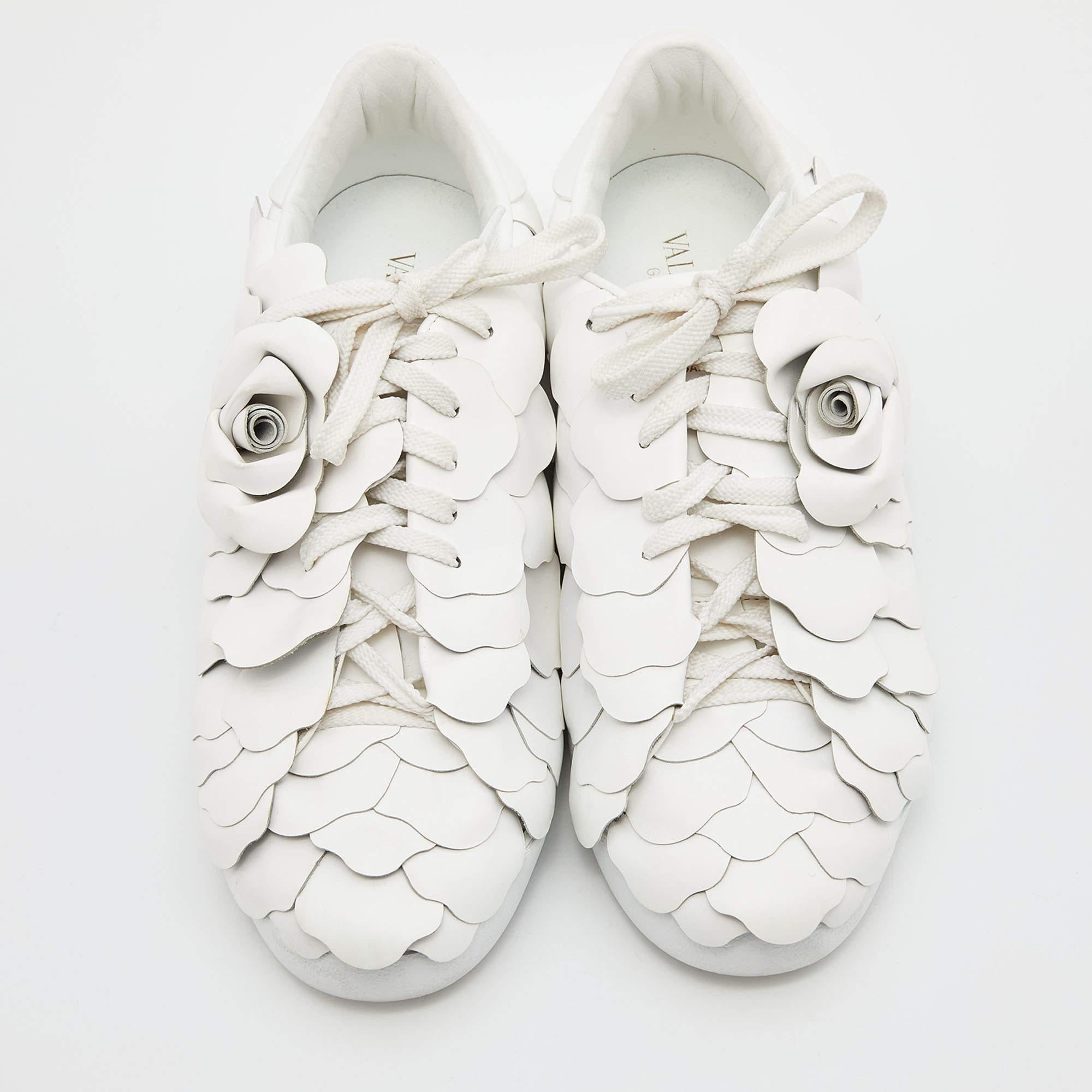 These Valentino sneakers come bearing the rose—a symbol of timeless beauty present in many of the brand's designs. The Atelier 03 Rose Edition pair, constructed using leather, feature a 3D rose detail on the uppers with varying sizes of leather
