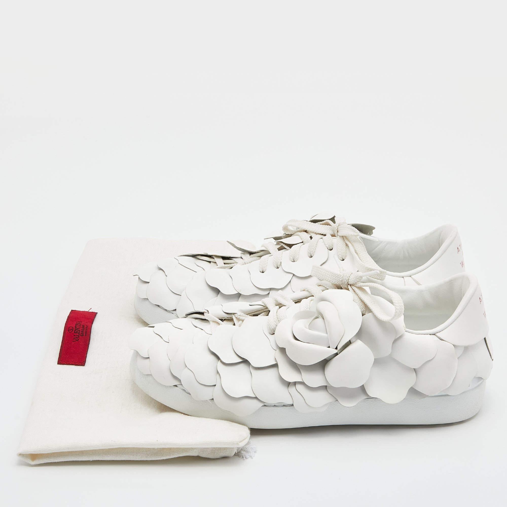 Valentino White Leather Atelier 03 Rose Edition Sneakers Size 37 2