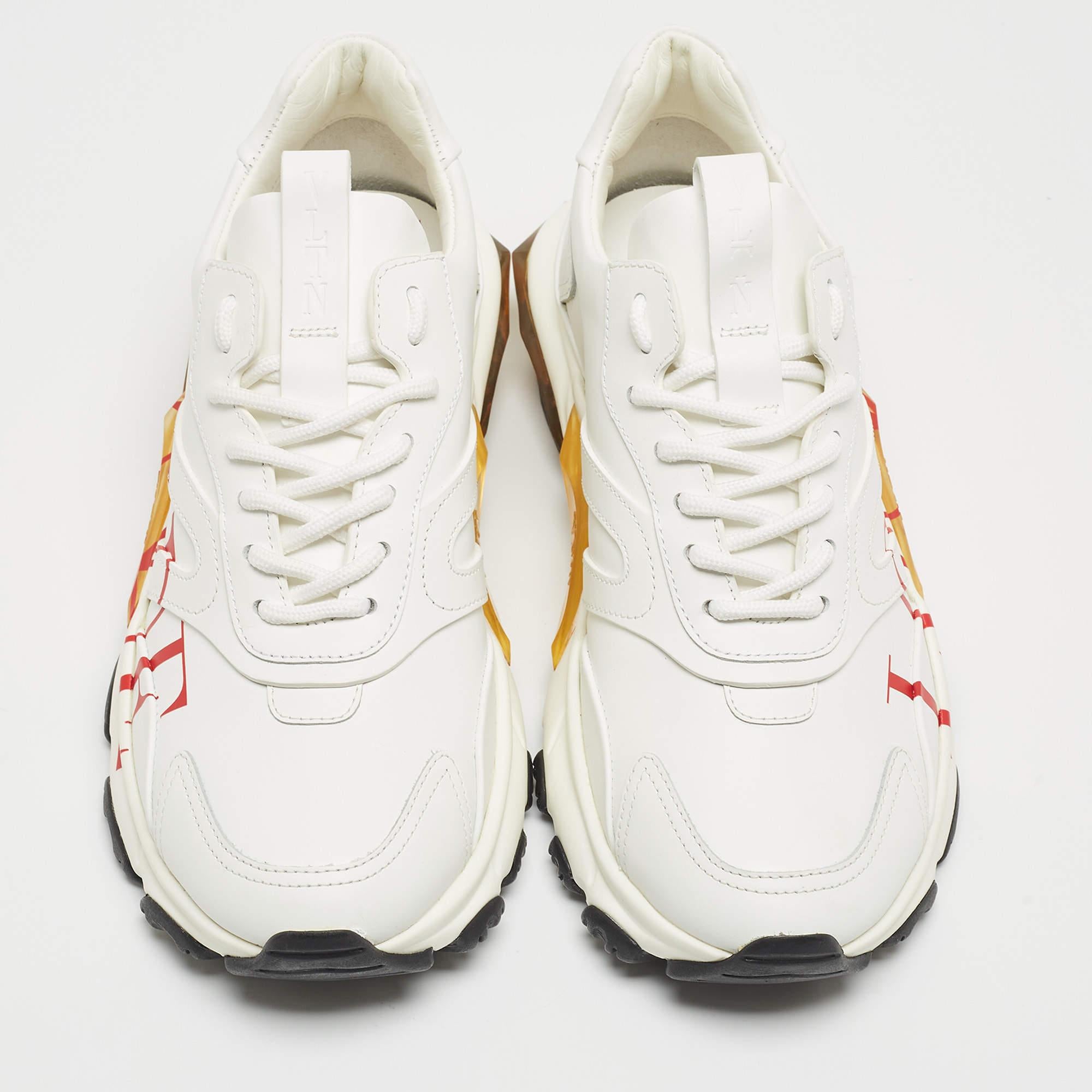 Valentino White Leather Bounce LOVE Sneakers 2