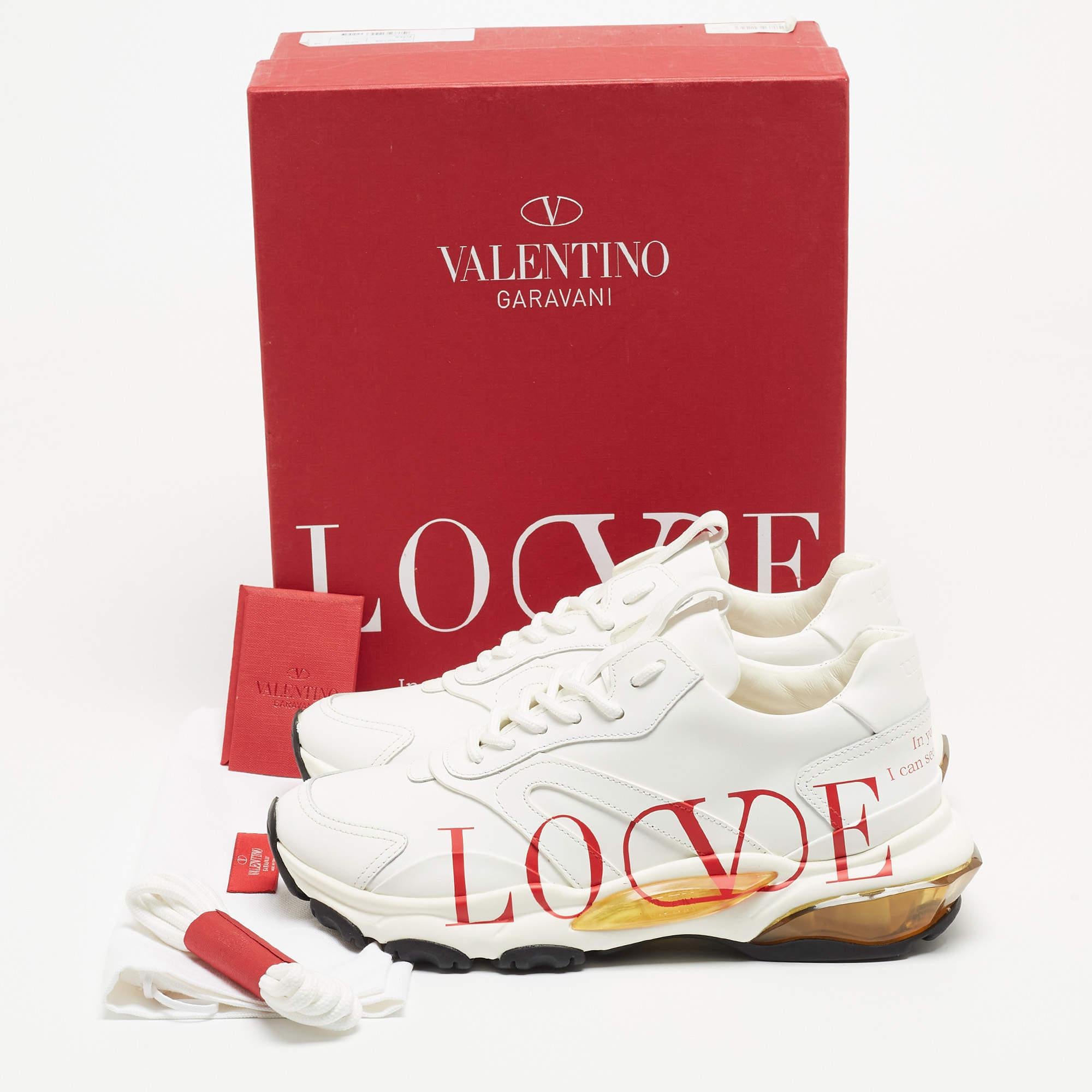 Valentino White Leather Bounce LOVE Sneakers 5