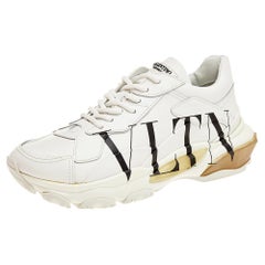 Valentino White Leather Bounce Low Top Sneakers Size EU 35.5