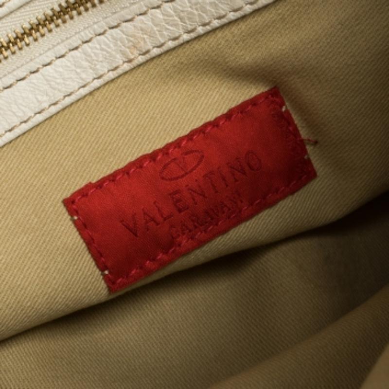 Hobo di Valentino in pelle bianca con manico intrecciato in vendita 1