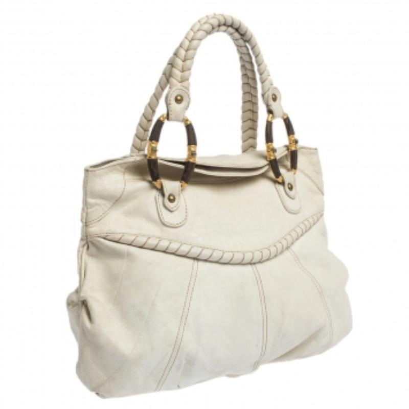 Hobo di Valentino in pelle bianca con manico intrecciato in vendita 4