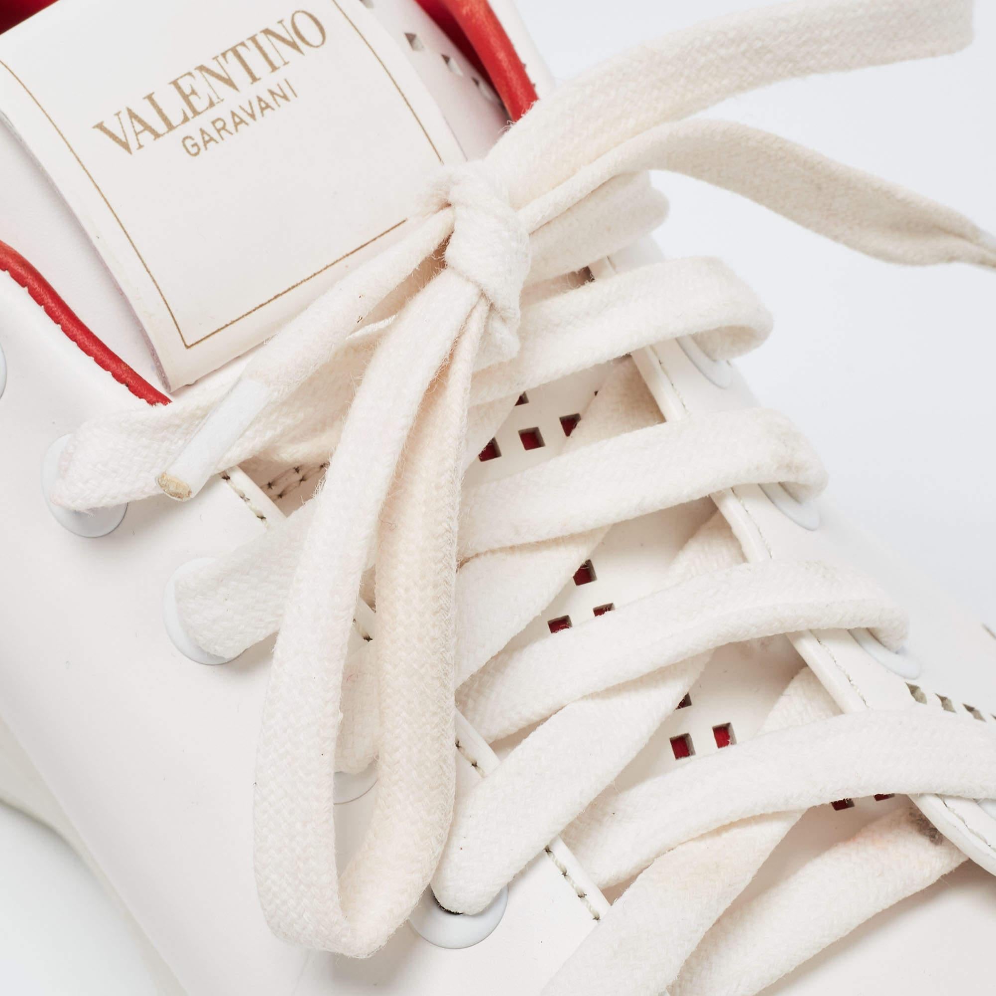Valentino White Leather Escape V logo Sneakers Size 36 3