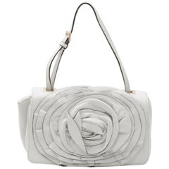 Valentino White Leather Flower Shoulder Bag