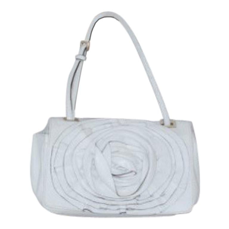 Valentino White Leather Flower Shoulder Bag