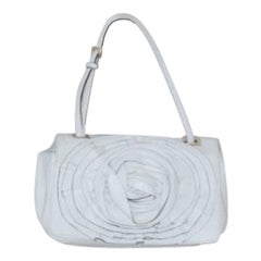 Valentino White Leather Flower Shoulder Bag