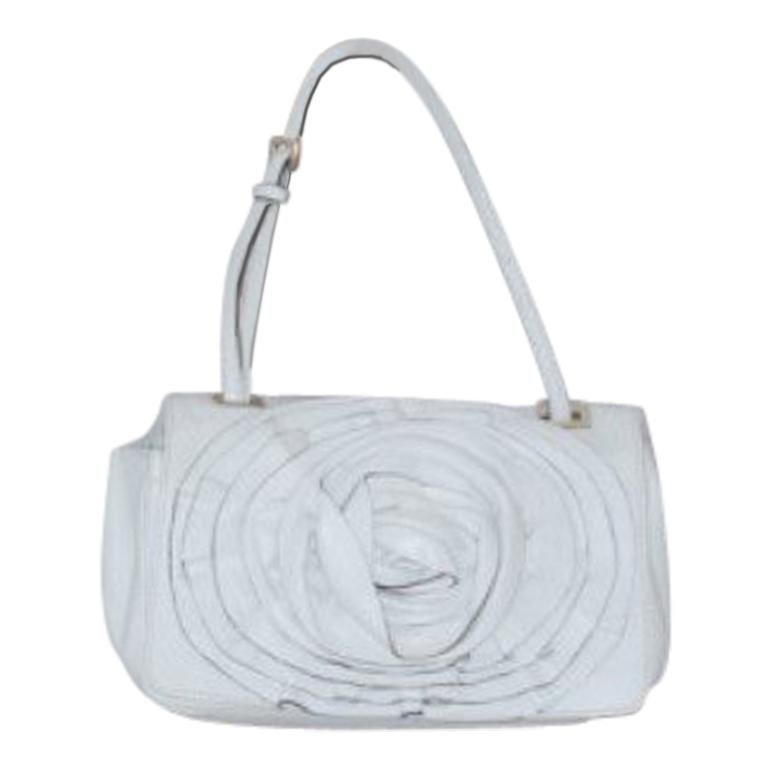 Valentino White Leather Flower Shoulder Bag For Sale at 1stdibs
