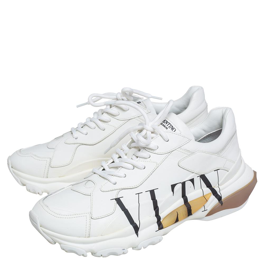 Valentino White Leather Logo Chunky Sneakers Size 40 1