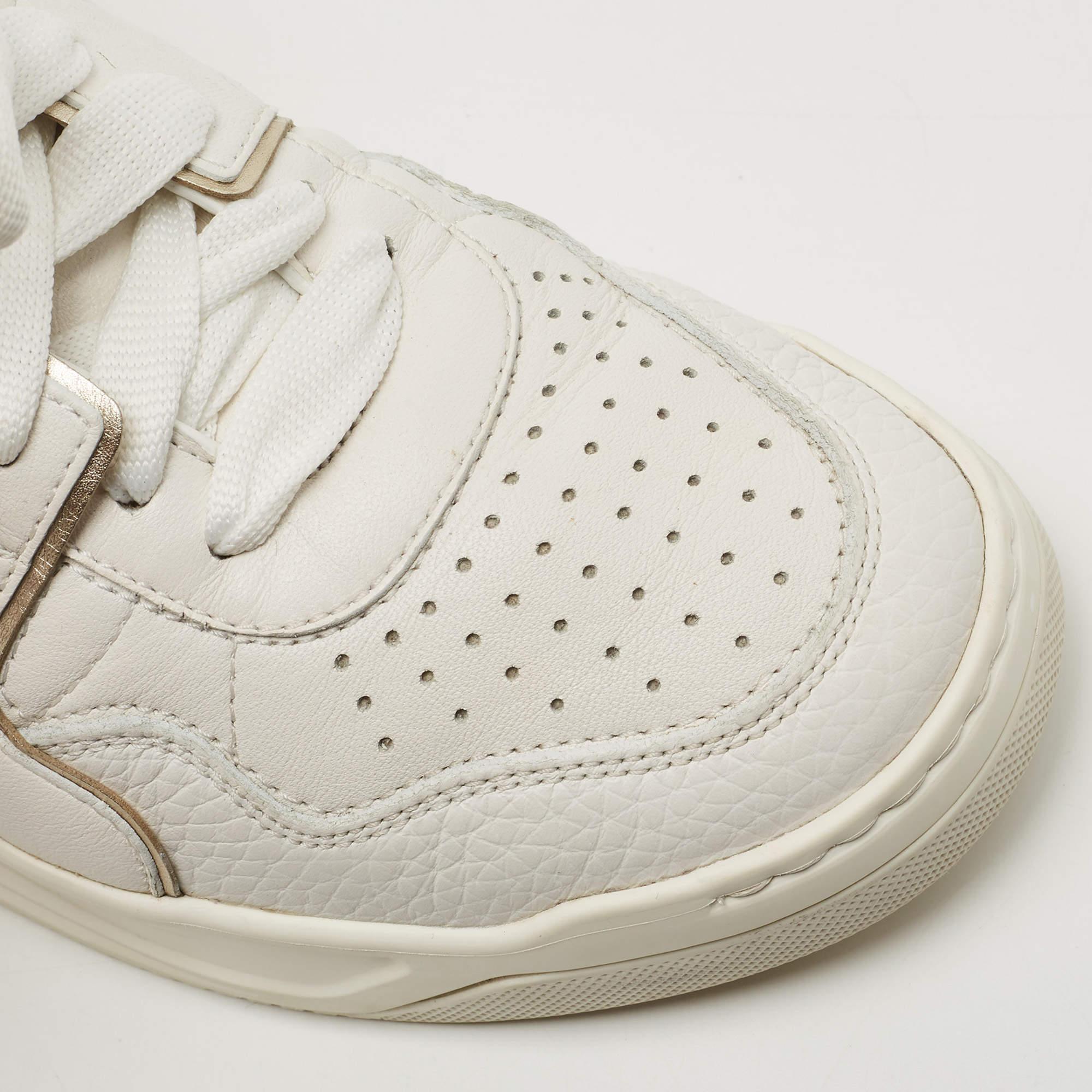 Valentino White Leather One Stud Sneakers Size 38 4