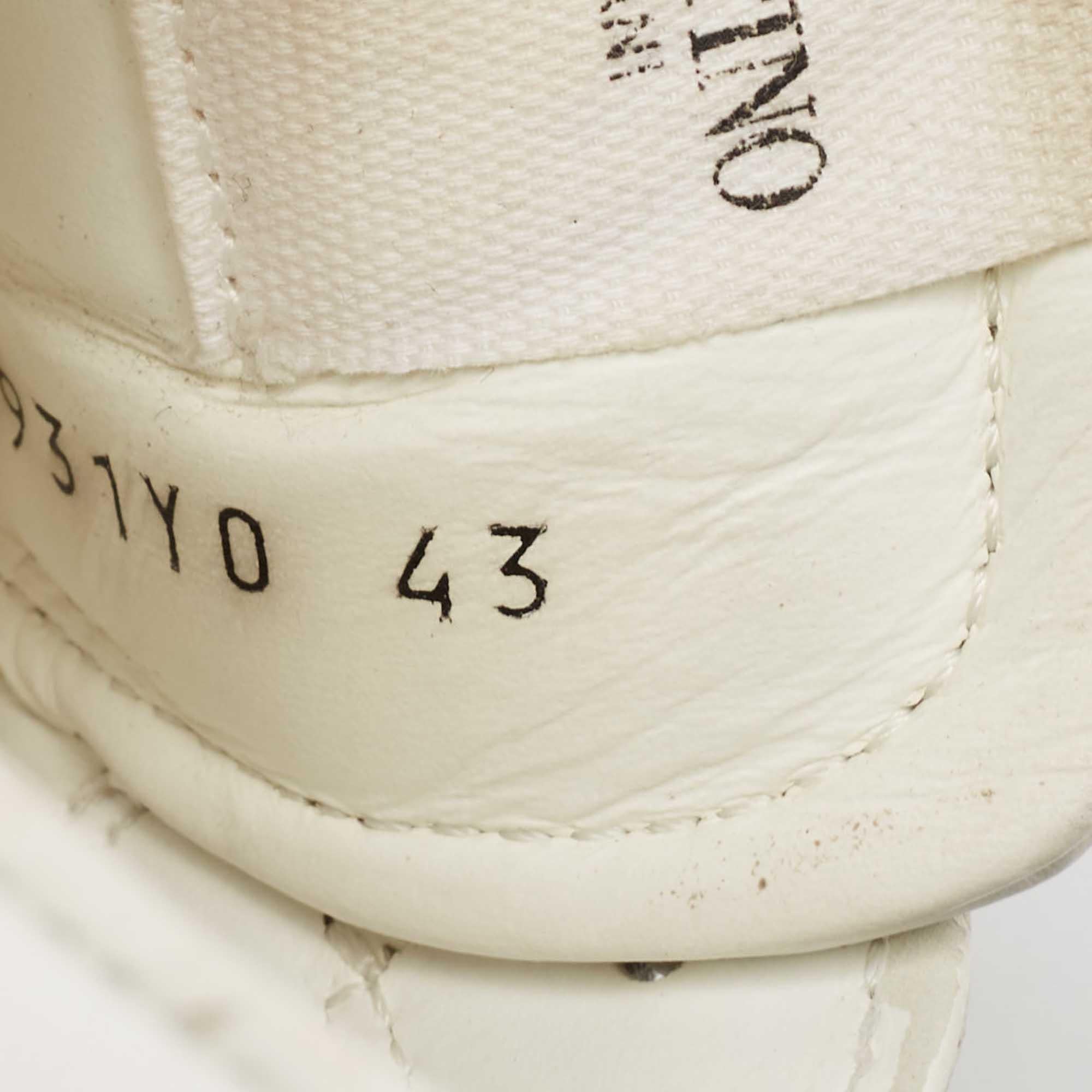 Valentino White Leather Rockstud Lace Up Sneakers Size 43 4
