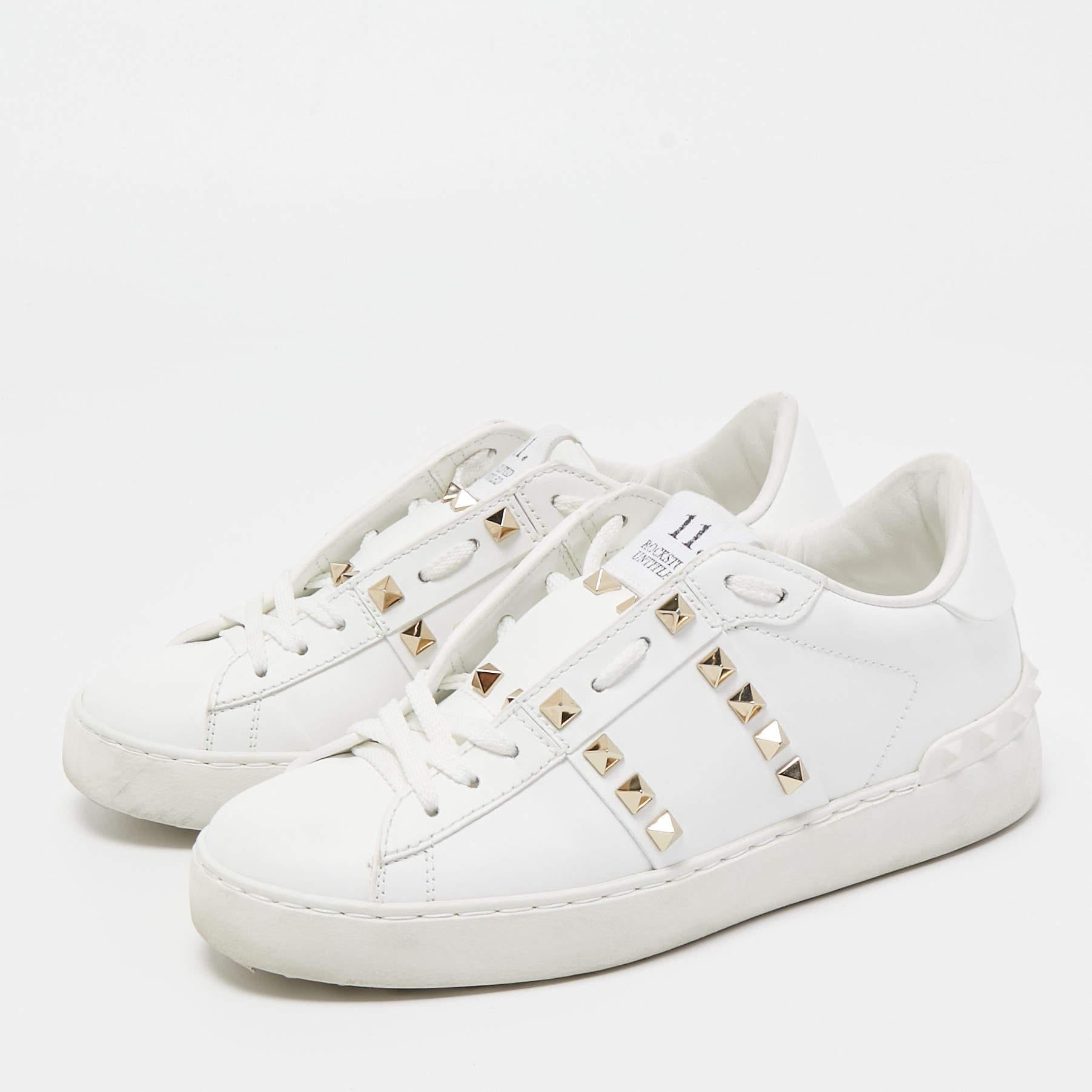 Step into fashion-forward luxury with these Valentino white sneakers. These premium kicks offer a harmonious blend of style and comfort, perfect for those who demand sophistication in every step.


