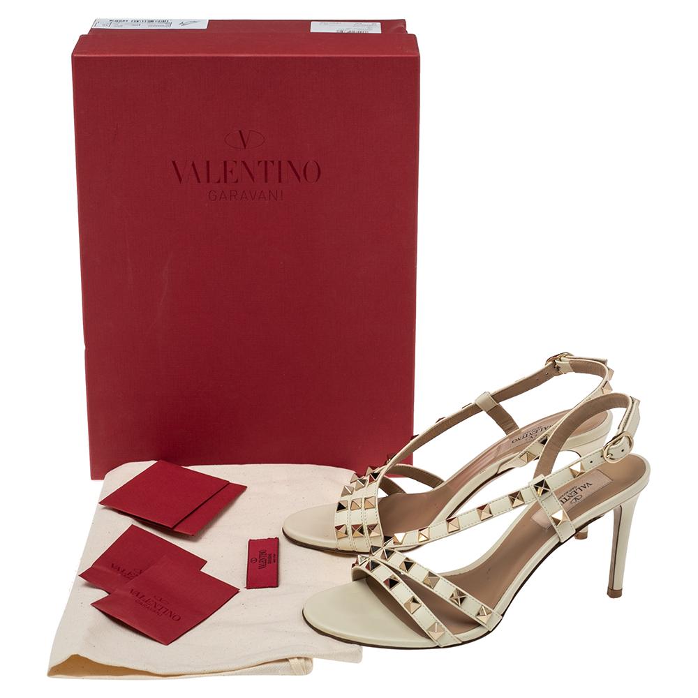Valentino White Leather Rockstud Thong Flat Sandals Size 36 4