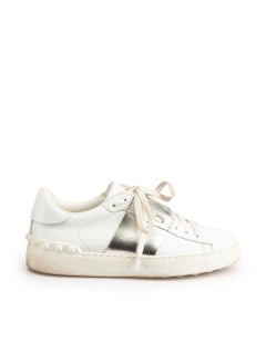 Valentino White Leather Rockstud Trainers Size IT 36