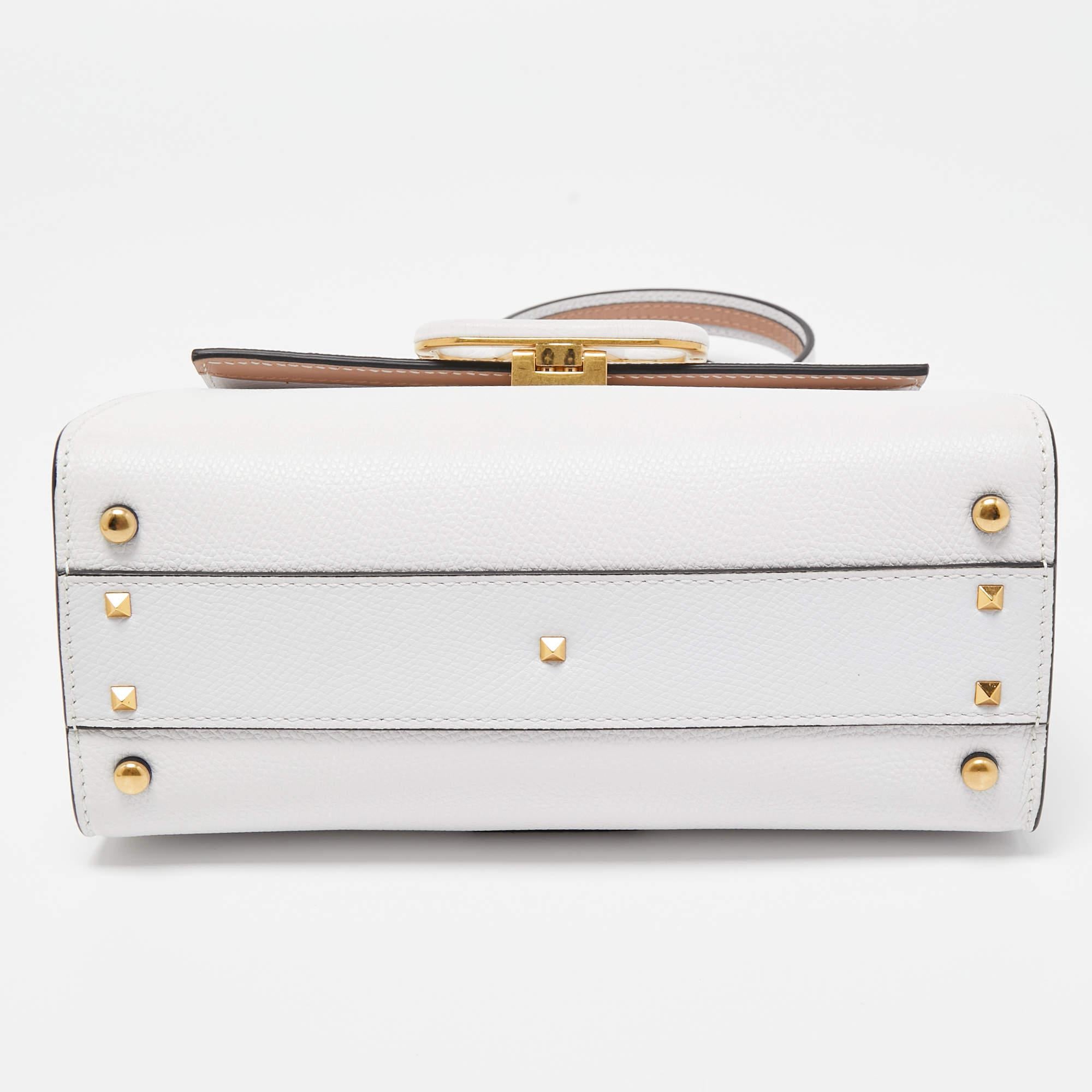 Valentino White Leather Small VSling Top Handle Bag 1