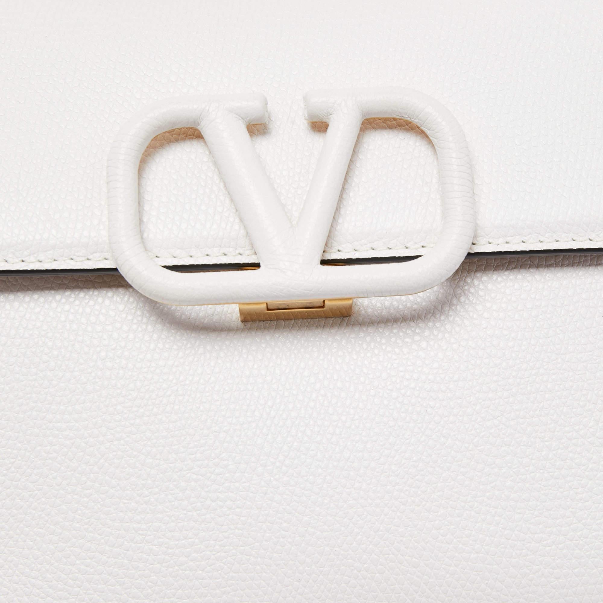 Valentino White Leather Small VSling Top Handle Bag 2