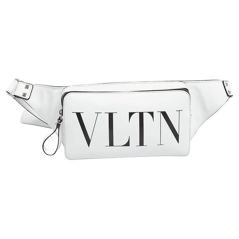 Valentino White Leather VLTN Belt Bag at 1stDibs