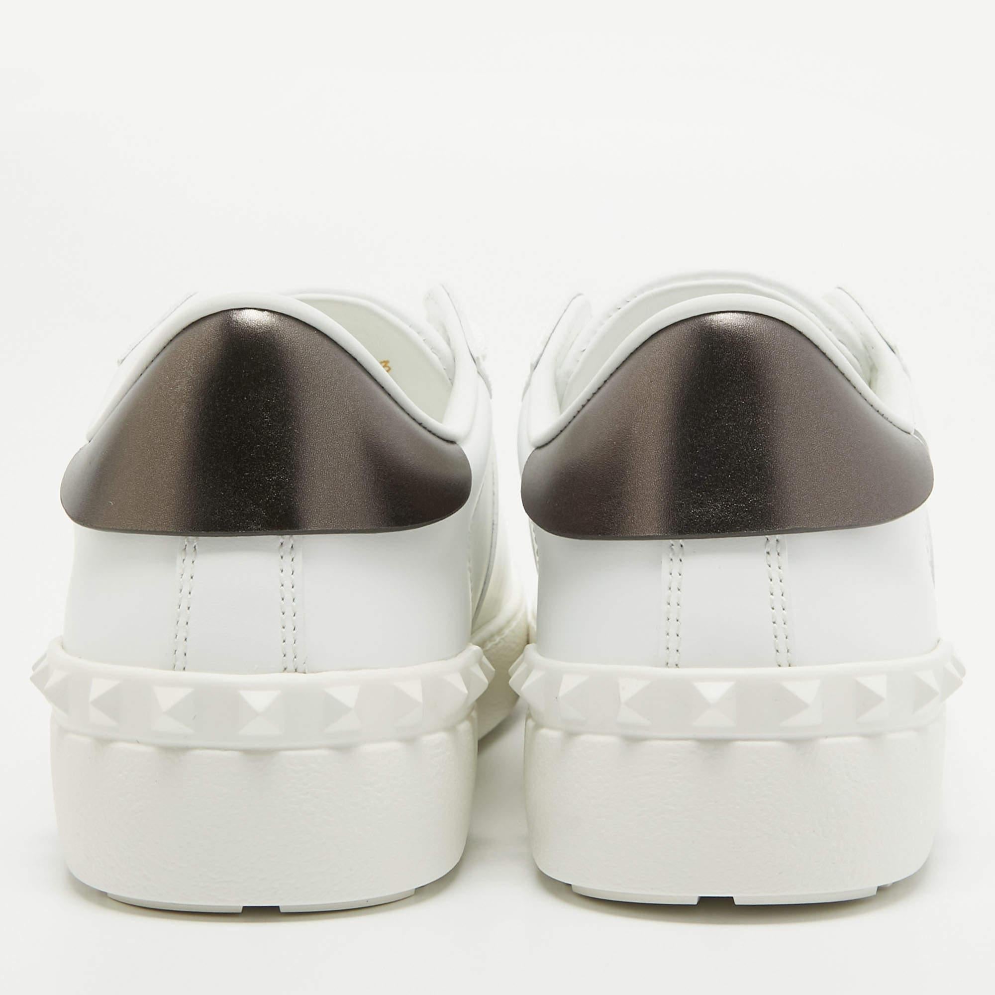Valentino White Leather VLTN Open Sneakers Size 38 3