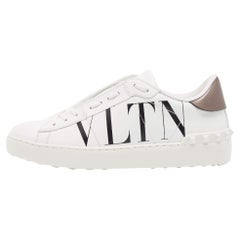 Valentino White Leather VLTN Open Sneakers Size 38