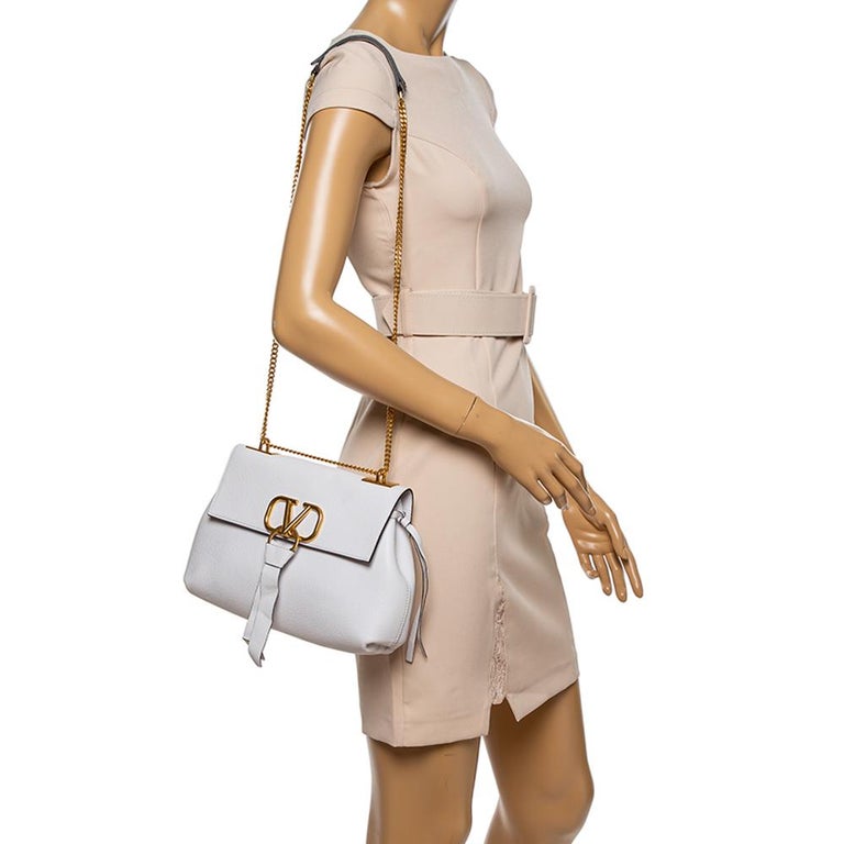 Valentino White Leather Vring Shoulder Bag at 1stDibs valentino white bag