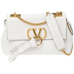 Valentino White Leather Vring Shoulder Bag